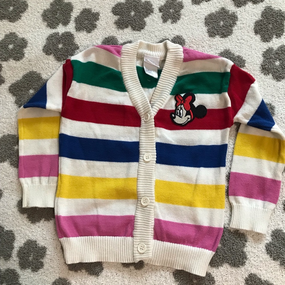 Disney Red and Pink Striped Sweater